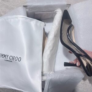 Jimmy Choo Black Mesh Heels